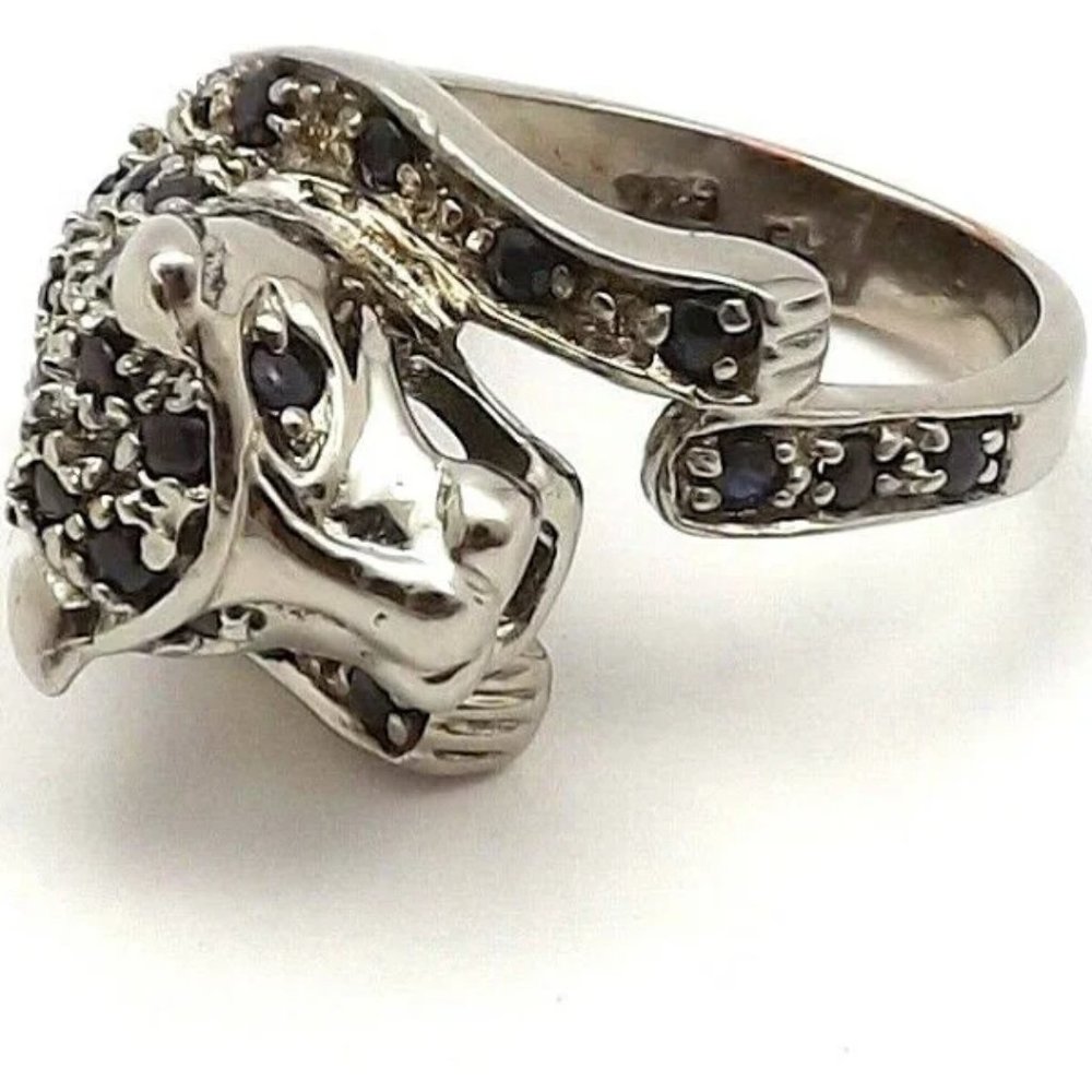 Sterling Silver Sapphire Leopord Ring